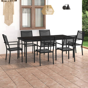 vidaXL Patio Dining Set Outdoor Table and Chair Patio Conversation Set Steel-1