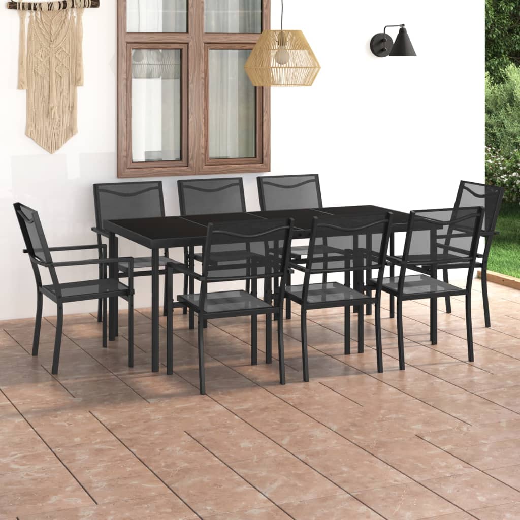 vidaXL Patio Dining Set Outdoor Table and Chair Patio Conversation Set Steel-7