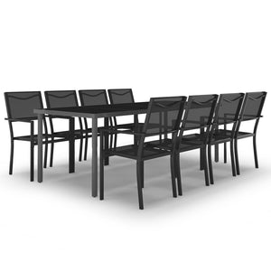 vidaXL Patio Dining Set Outdoor Table and Chair Patio Conversation Set Steel-6