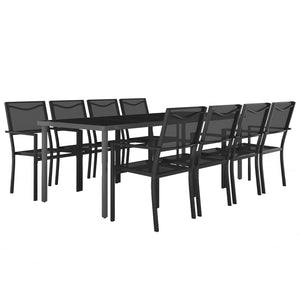 vidaXL Patio Dining Set Outdoor Table and Chair Patio Conversation Set Steel-10