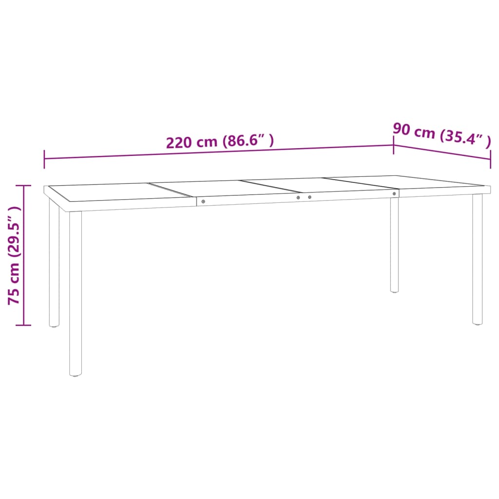 vidaXL Patio Dining Set Outdoor Table and Chair Patio Conversation Set Steel-13