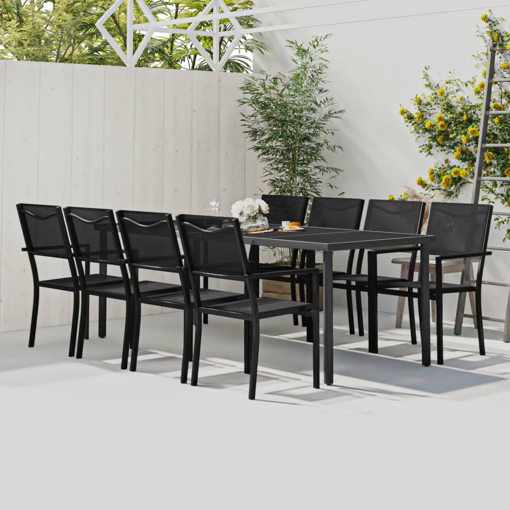 vidaXL Patio Dining Set Outdoor Table and Chair Patio Conversation Set Steel-8