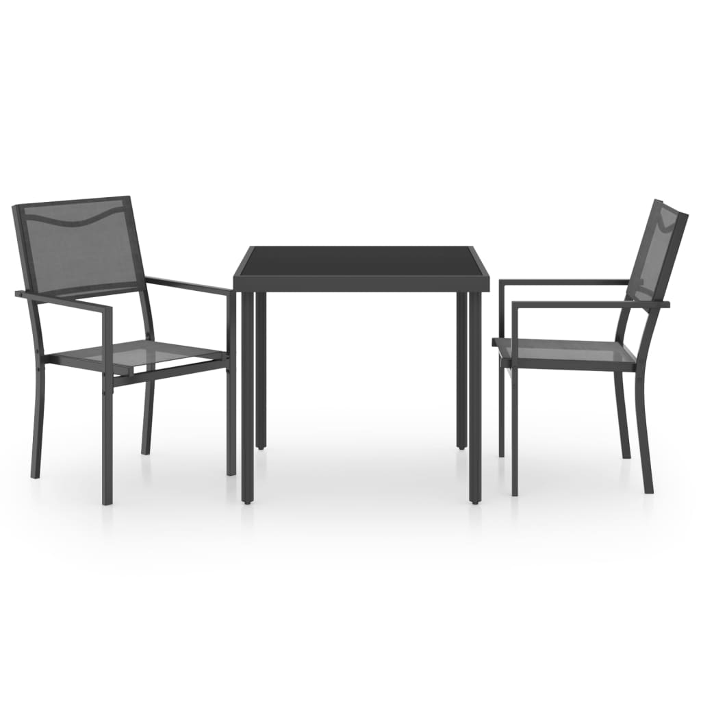 vidaXL Patio Dining Set Outdoor Table and Chair Patio Conversation Set Steel-1