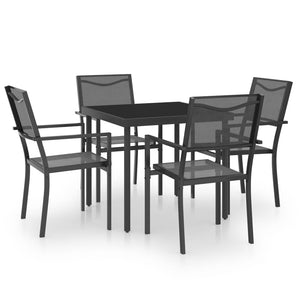 vidaXL Patio Dining Set Outdoor Table and Chair Patio Conversation Set Steel-12