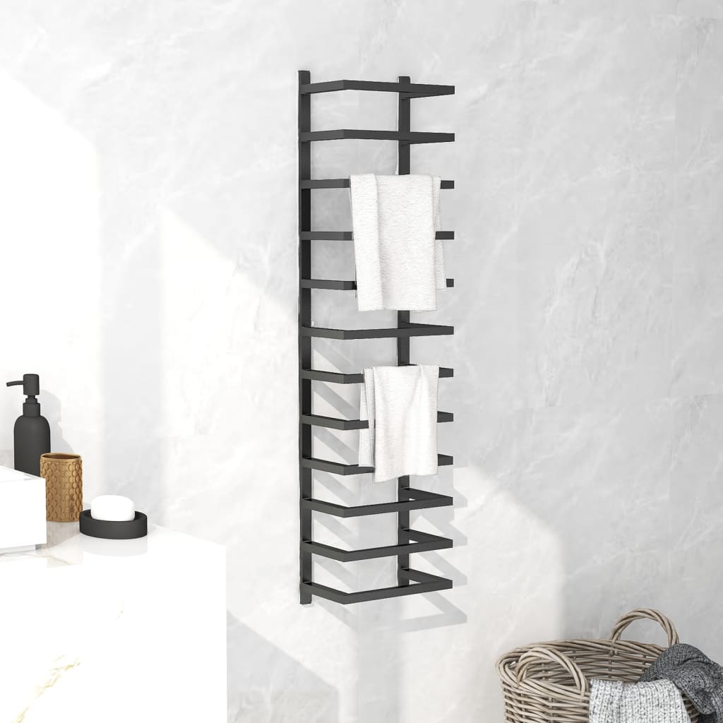 vidaXL Towel Holder Wall Mounted Towel Storage Holder Rack for Bathroom Steel-1