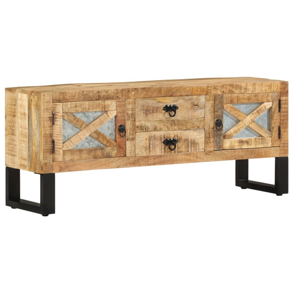 vidaXL TV Stand 43.3"x11.8"x17.7" Rough Mango Wood-1