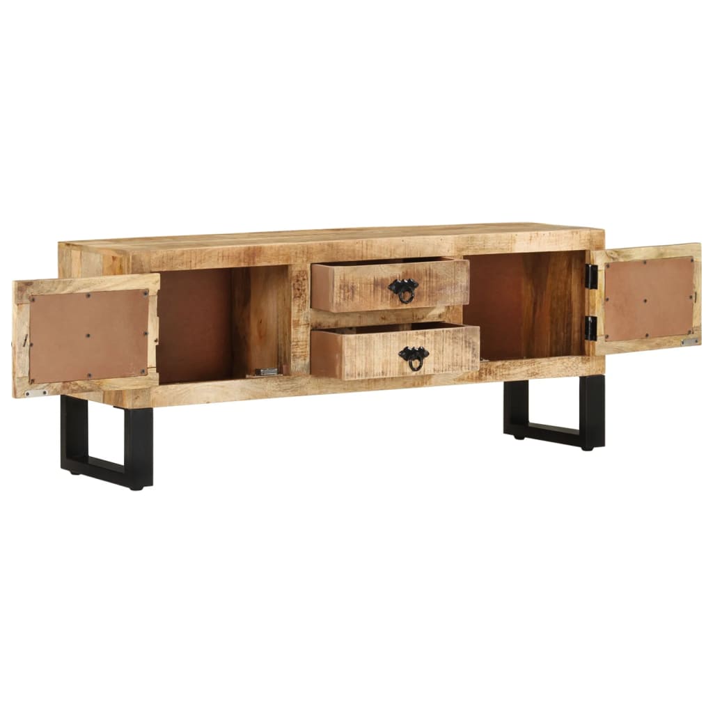 vidaXL TV Stand 43.3"x11.8"x17.7" Rough Mango Wood-4