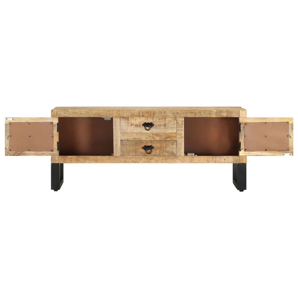 vidaXL TV Stand 43.3"x11.8"x17.7" Rough Mango Wood-5