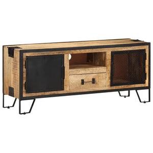 vidaXL TV Stand 43.3"x12.2"x18.1" Rough Mango Wood-0