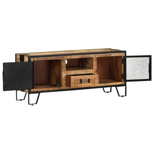 vidaXL TV Stand 43.3"x12.2"x18.1" Rough Mango Wood-4