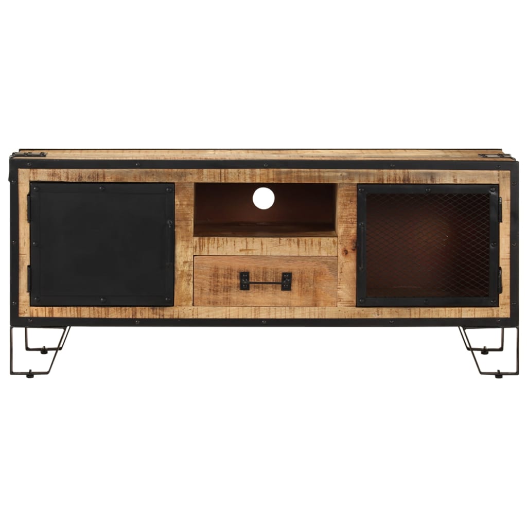 vidaXL TV Stand 43.3"x12.2"x18.1" Rough Mango Wood-6