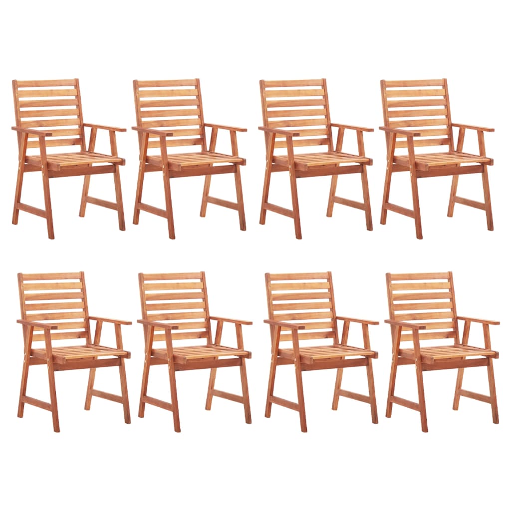 vidaXL Patio Dining Chairs Outdoor Dining Chair for Deck Solid Wood Acacia-14