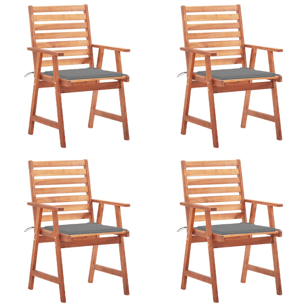 vidaXL Patio Dining Chairs Outdoor Patio Chair with Cushions Solid Wood Acacia-5