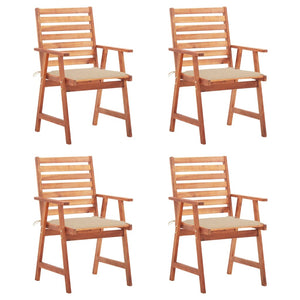 vidaXL Patio Dining Chairs Outdoor Patio Chair with Cushions Solid Wood Acacia-2