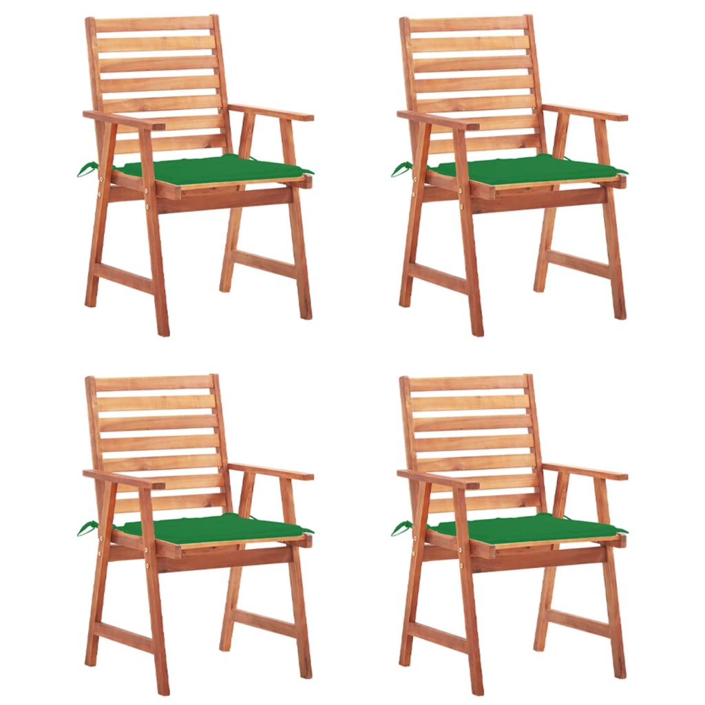 vidaXL Patio Dining Chairs Outdoor Patio Chair with Cushions Solid Wood Acacia-30