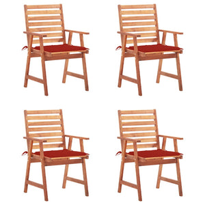 vidaXL Patio Dining Chairs Outdoor Patio Chair with Cushions Solid Wood Acacia-31