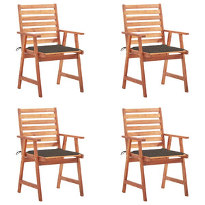 vidaXL Patio Dining Chairs Outdoor Patio Chair with Cushions Solid Wood Acacia-3