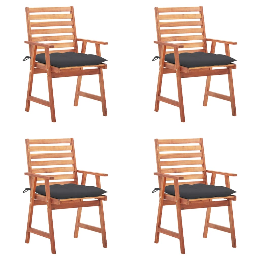 vidaXL Patio Dining Chairs Outdoor Patio Chair with Cushions Solid Wood Acacia-47