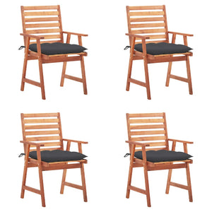 vidaXL Patio Dining Chairs Outdoor Patio Chair with Cushions Solid Wood Acacia-47