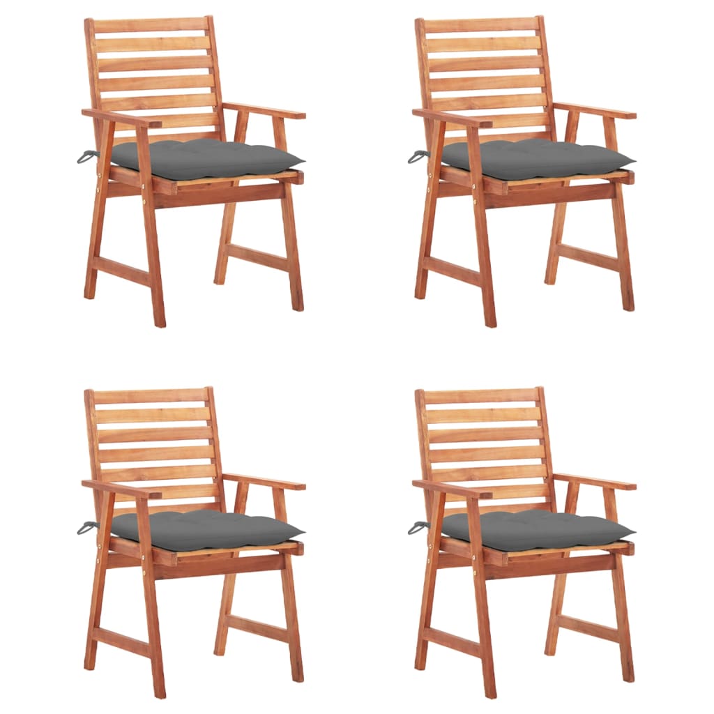 vidaXL Patio Dining Chairs Outdoor Patio Chair with Cushions Solid Wood Acacia-17