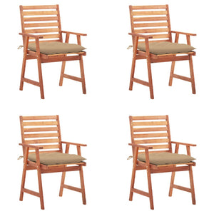 vidaXL Patio Dining Chairs Outdoor Patio Chair with Cushions Solid Wood Acacia-68