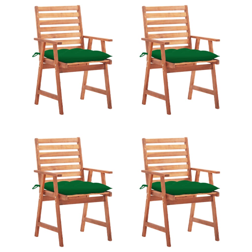 vidaXL Patio Dining Chairs Outdoor Patio Chair with Cushions Solid Wood Acacia-10