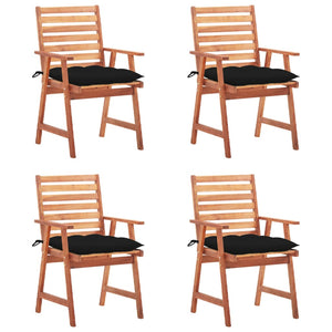 vidaXL Patio Dining Chairs Outdoor Patio Chair with Cushions Solid Wood Acacia-32