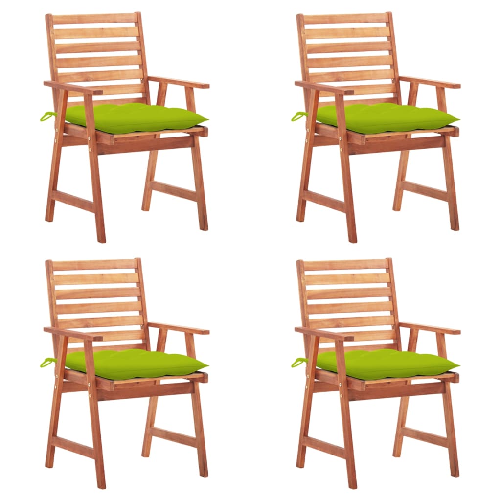 vidaXL Patio Dining Chairs Outdoor Patio Chair with Cushions Solid Wood Acacia-14