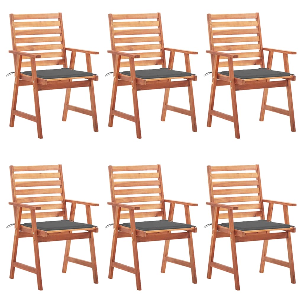 vidaXL Patio Dining Chairs Outdoor Patio Chair with Cushions Solid Wood Acacia-29