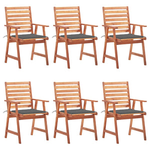 vidaXL Patio Dining Chairs Outdoor Patio Chair with Cushions Solid Wood Acacia-29