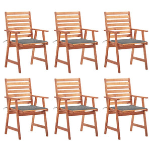 vidaXL Patio Dining Chairs Outdoor Patio Chair with Cushions Solid Wood Acacia-8