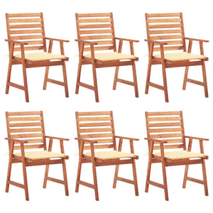 vidaXL Patio Dining Chairs Outdoor Patio Chair with Cushions Solid Wood Acacia-4