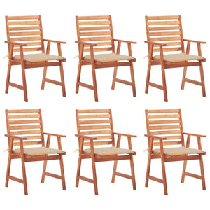 vidaXL Patio Dining Chairs Outdoor Patio Chair with Cushions Solid Wood Acacia-17