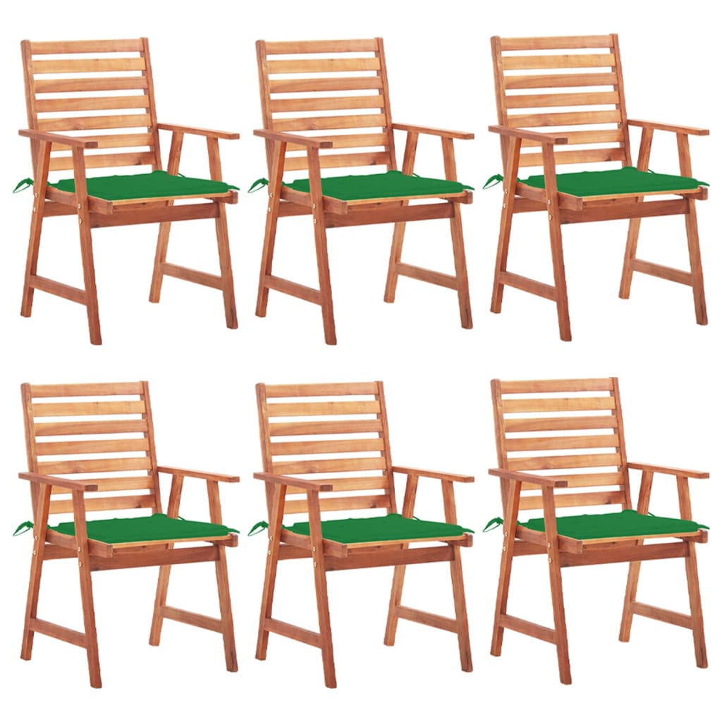 vidaXL Patio Dining Chairs Outdoor Patio Chair with Cushions Solid Wood Acacia-20