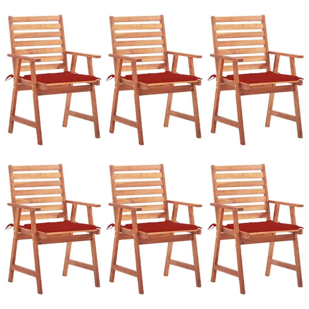 vidaXL Patio Dining Chairs Outdoor Patio Chair with Cushions Solid Wood Acacia-11