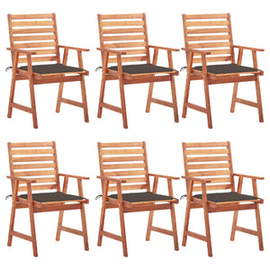 vidaXL Patio Dining Chairs Outdoor Patio Chair with Cushions Solid Wood Acacia-7