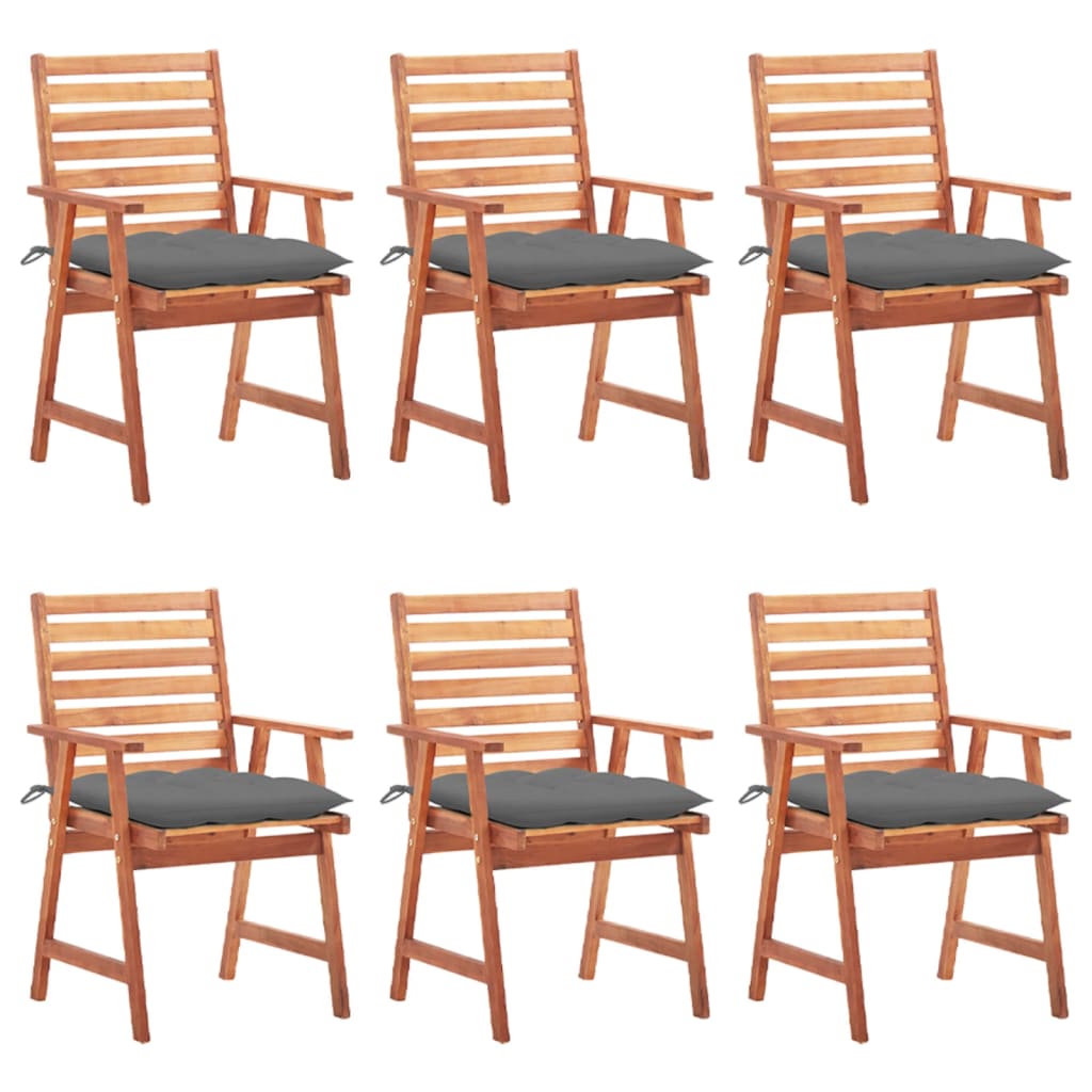 vidaXL Patio Dining Chairs Outdoor Patio Chair with Cushions Solid Wood Acacia-45