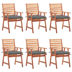 vidaXL Patio Dining Chairs Outdoor Patio Chair with Cushions Solid Wood Acacia-45