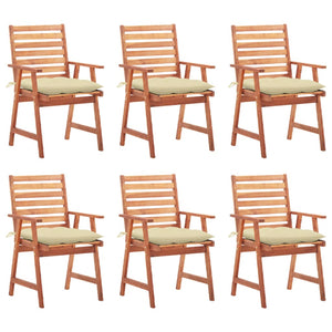 vidaXL Patio Dining Chairs Outdoor Patio Chair with Cushions Solid Wood Acacia-25