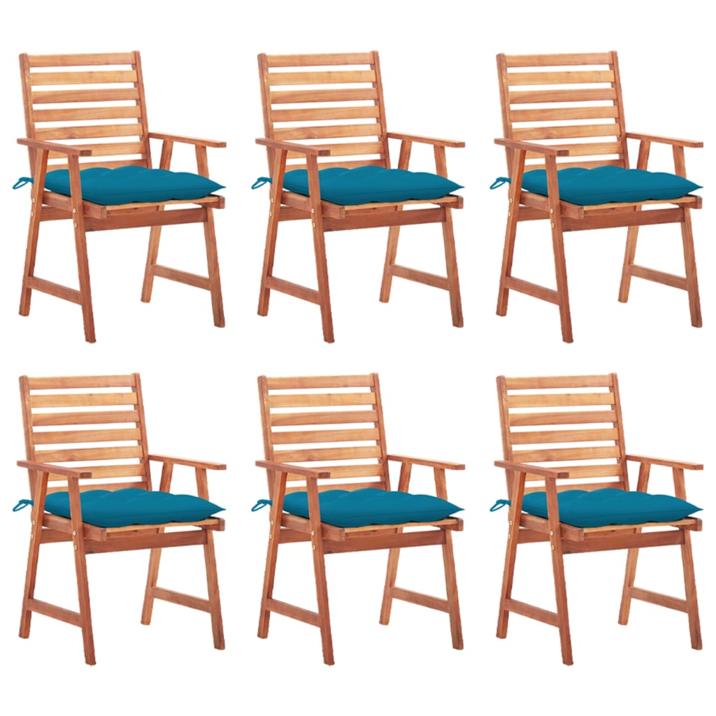 vidaXL Patio Dining Chairs Outdoor Patio Chair with Cushions Solid Wood Acacia-49