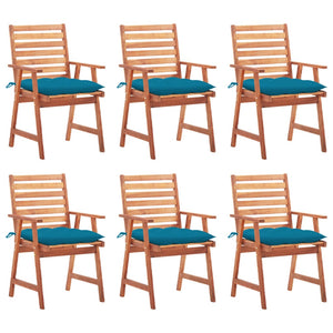 vidaXL Patio Dining Chairs Outdoor Patio Chair with Cushions Solid Wood Acacia-49