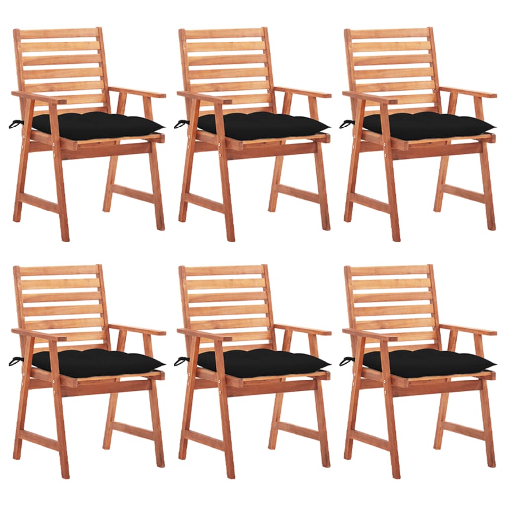 vidaXL Patio Dining Chairs Outdoor Patio Chair with Cushions Solid Wood Acacia-52