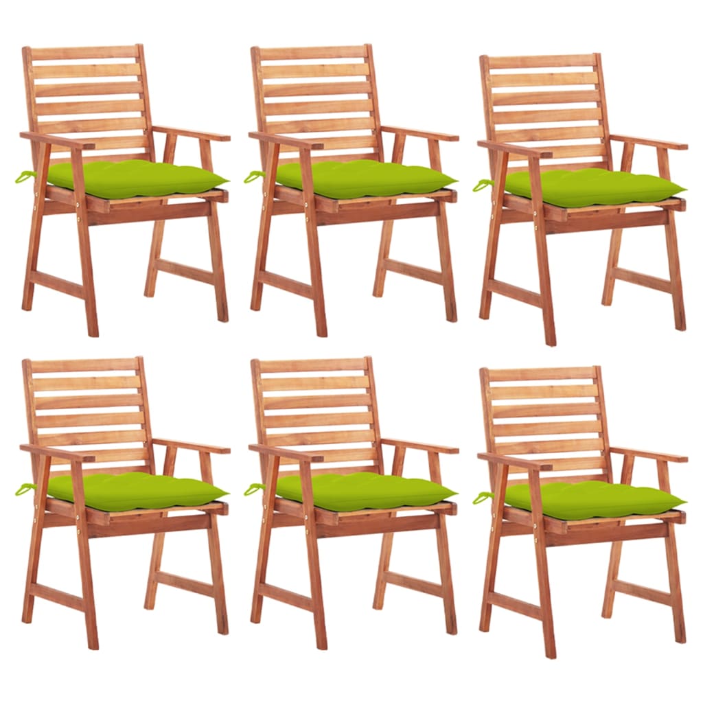 vidaXL Patio Dining Chairs Outdoor Patio Chair with Cushions Solid Wood Acacia-35