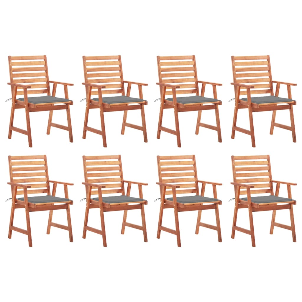 vidaXL Patio Dining Chairs Outdoor Patio Chair with Cushions Solid Wood Acacia-1