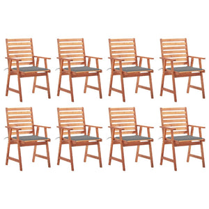 vidaXL Patio Dining Chairs Outdoor Patio Chair with Cushions Solid Wood Acacia-1