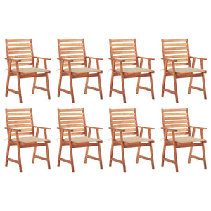 vidaXL Patio Dining Chairs Outdoor Patio Chair with Cushions Solid Wood Acacia-33