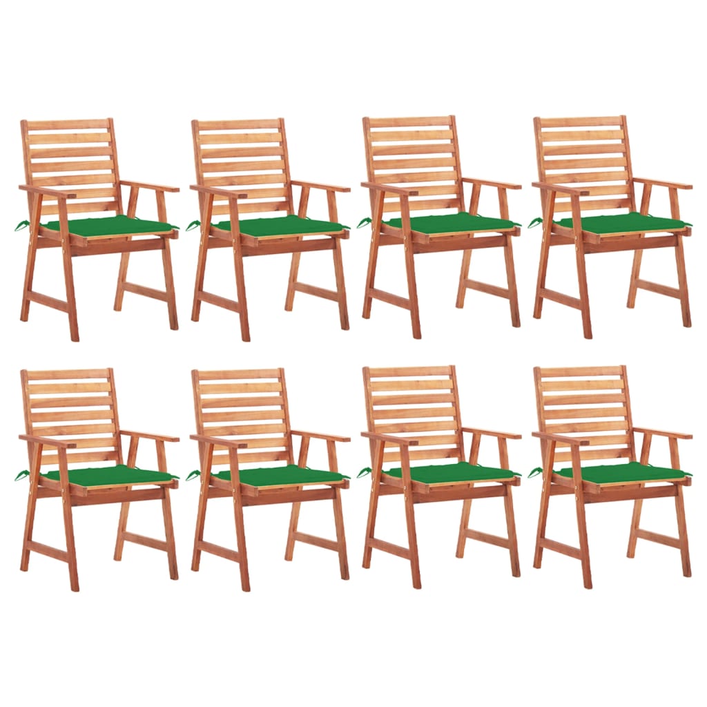 vidaXL Patio Dining Chairs Outdoor Patio Chair with Cushions Solid Wood Acacia-27