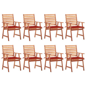 vidaXL Patio Dining Chairs Outdoor Patio Chair with Cushions Solid Wood Acacia-22