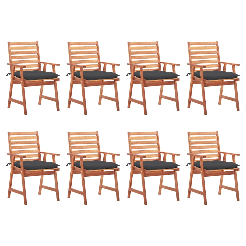 vidaXL Patio Dining Chairs Outdoor Patio Chair with Cushions Solid Wood Acacia-33