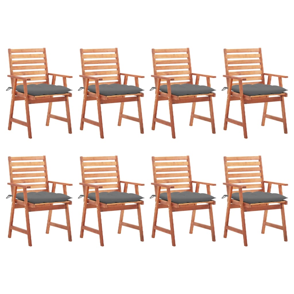 vidaXL Patio Dining Chairs Outdoor Patio Chair with Cushions Solid Wood Acacia-24